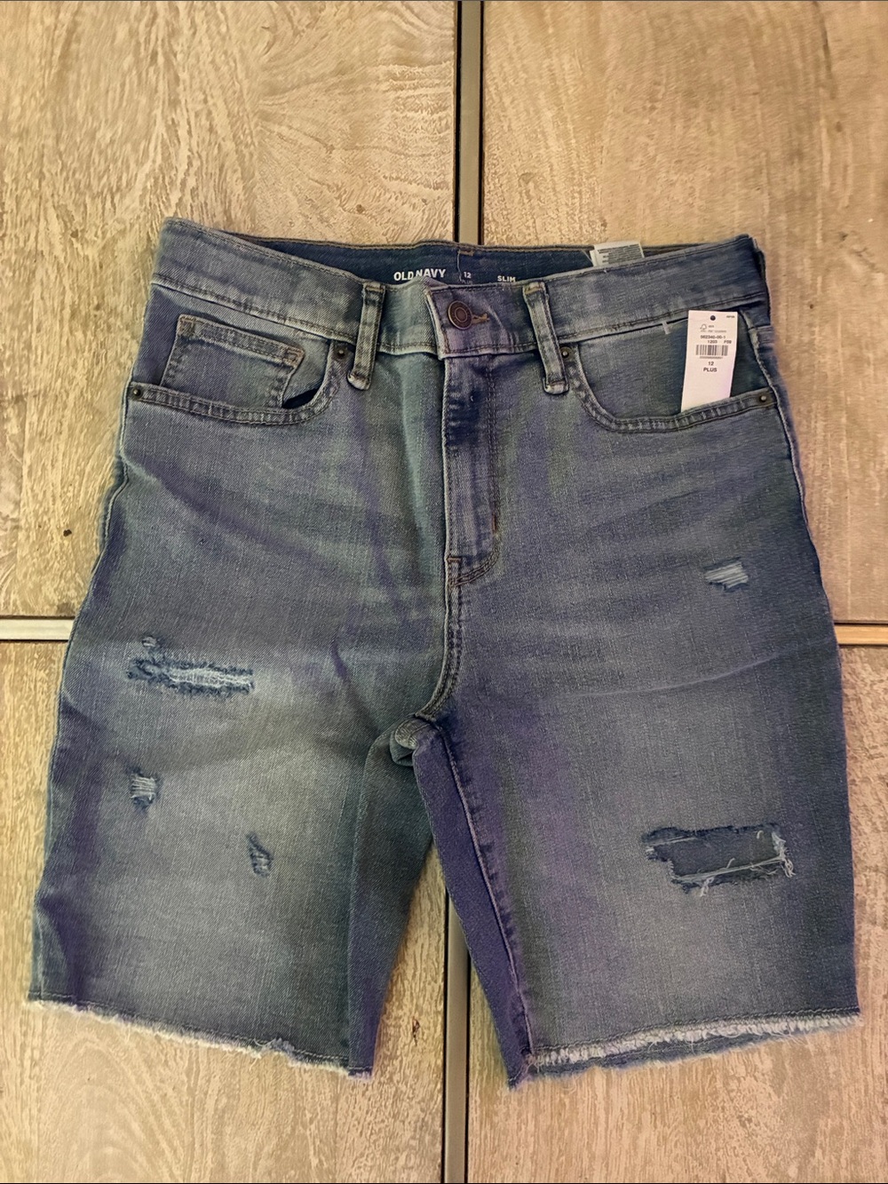 Old Navy Men's Distressed Jean Shorts - Dark Blue Wash